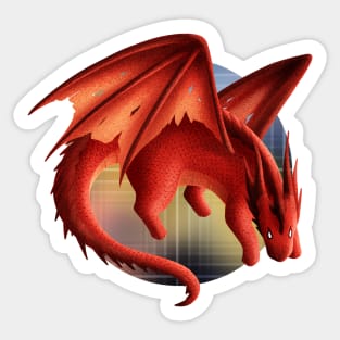 Kawaii Fire Dragon - With Background Sticker